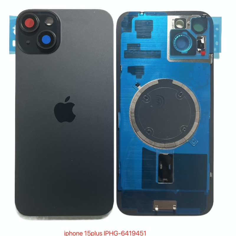 IPhone 15Plus 后盖带支架磁铁镜片 黑
