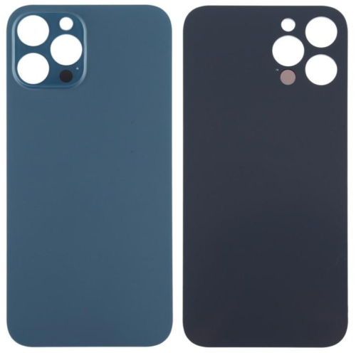 IPhone 12Pro Max Cover Posteriore Di Vetro (Buco Grande) Blu