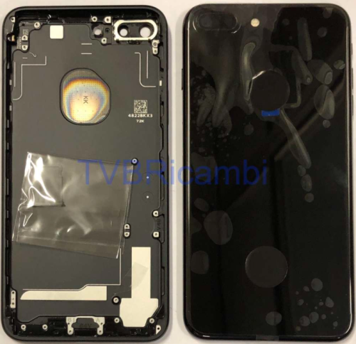 IPhone 7Plus Cover Posteriore Completo Senza Ricambi Nero Lucido