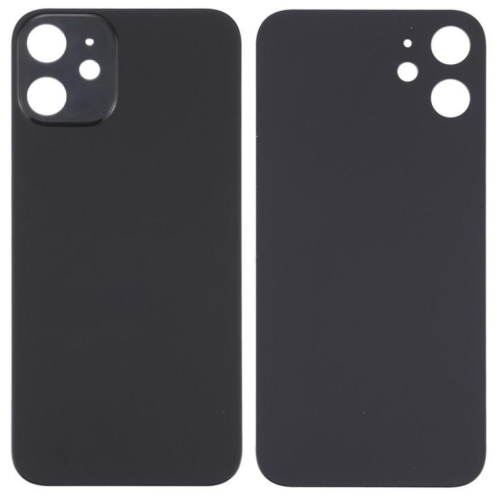 IPhone 12 Cover Posteriore Di Vetro (Buco Grande) Nero