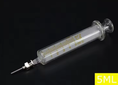 Siringa di vetro 5ml. Ago metallico Contenitore di olio per saldatura