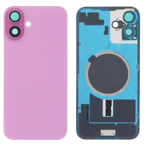 IPhone 16Plus Cover Posteriore Di Vetro + Supporto Fotocamera E Magnete Per NFC Rosa