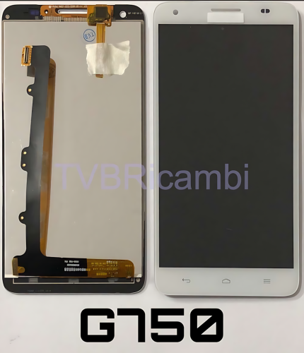 Huawei G750 Honor 3X Display Senza Frame Bianco