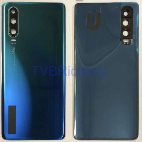 Huawei P30 Cover Posteriore ORIGINALE + Supporto Fotocamera Aurora Blu ELE-L29 ELE-L09 ELE-L04