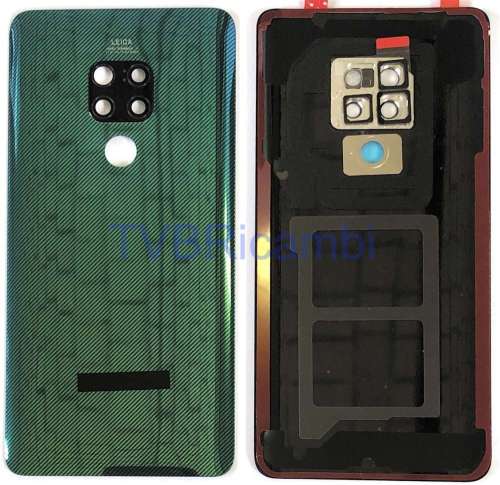 Huawei Mate 20 2.4 Cover Posteriore + Supporto Fotocamera Verde Striato HMA-L09 HMA-L29