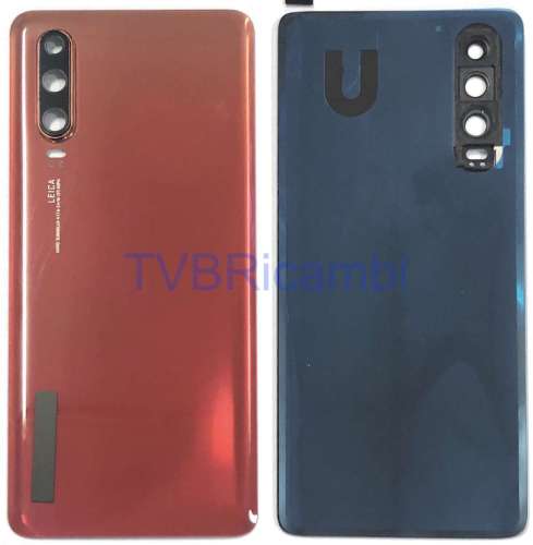Huawei P30 Cover Posteriore + Supporto Fotocamera Arancione ELE-L29 ELE-L09 ELE-L04