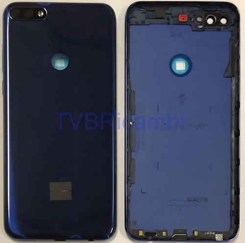 Huawei Y7 2018 Y7Pro 2018 Enjoy 8 Cover Posteriore ORIGINALE + Supporto Fotocamera Blu LDN-L01 LDN-LX3