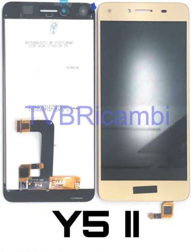 Huawei Y5II Y6II Compact Display Senza Frame Oro CUN-L21 CUN-L22 CUN-L01 CUN-L02