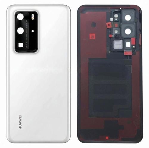 Huawei P40Pro Cover Posteriore ORIGINALE + Supporto Fotocamera Bianco ELS-NX9 ELS-N09