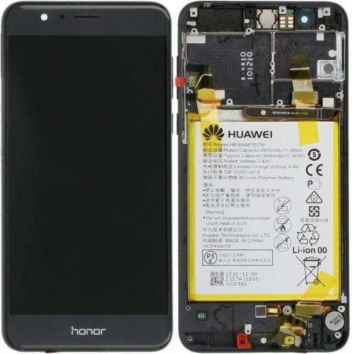 Huawei Honor 8 Display ORIGINALE + Frame Nero FRD-TL00 FRD-L09 FRD-L02 FRD-L14