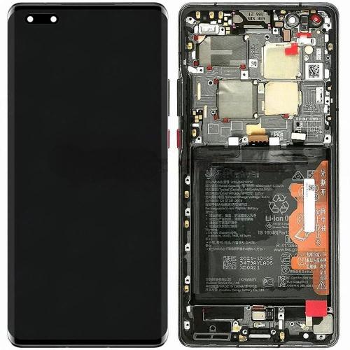 Huawei Mate 40Pro Display ORIGINALE con Frame + Batteria Service Pack Nero
