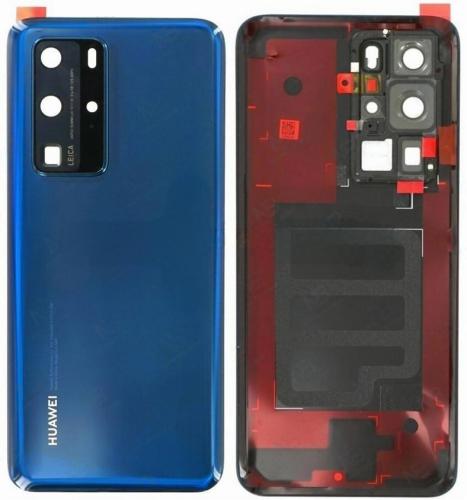 Huawei P40Pro Cover Posteriore ORIGINALE + Supporto Fotocamera Blu ELS-NX9 ELS-N09
