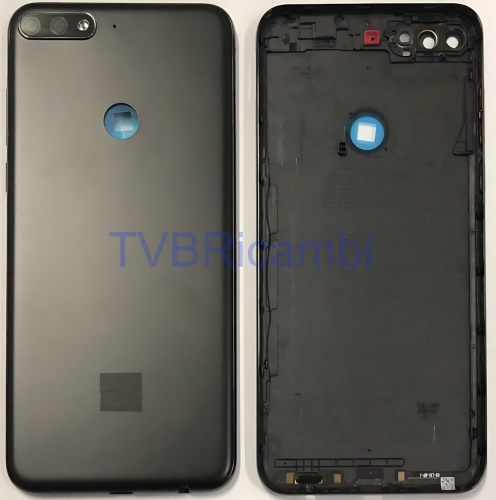 Huawei Y7 2018 Y7Pro 2018 Enjoy 8 Cover Posteriore ORIGINALE + Supporto Fotocamera Nero LDN-L01 LDN-LX3