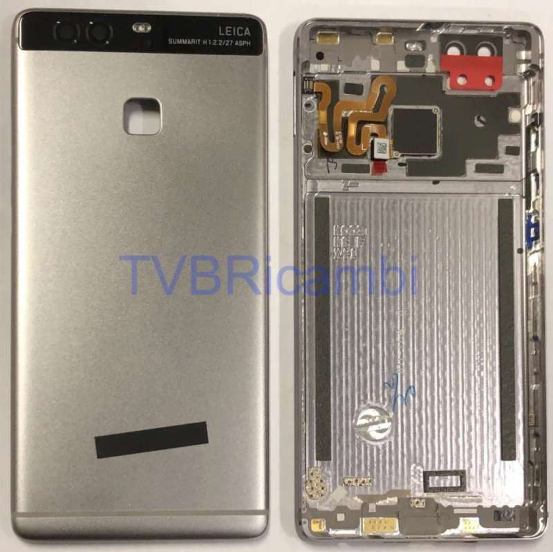 Huawei P9 Cover Posteriore Argento Nero EVA-L09 EVA-L19 EVA-L29