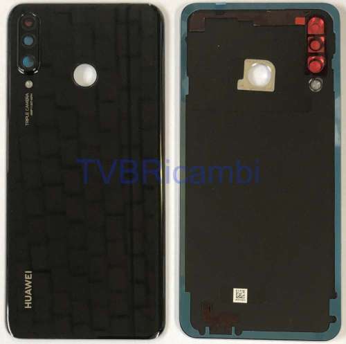 Huawei P30Lite 48MP P30lite New Edition Cover Posteriore + Supporto Fotocamera + Tasto Home ORIGINALE Nero MAR-L01A MAR-L21A MAR-LX1A
