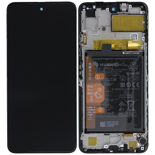 Huawei P Smart 2021 Display ORIGINALE + Frame Service Pack Nero