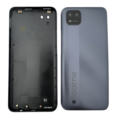 Realme C20 2021 Cover Posteriore ORIGINALE + Supporto Fotocamera Nero RMX3061 RMX3063