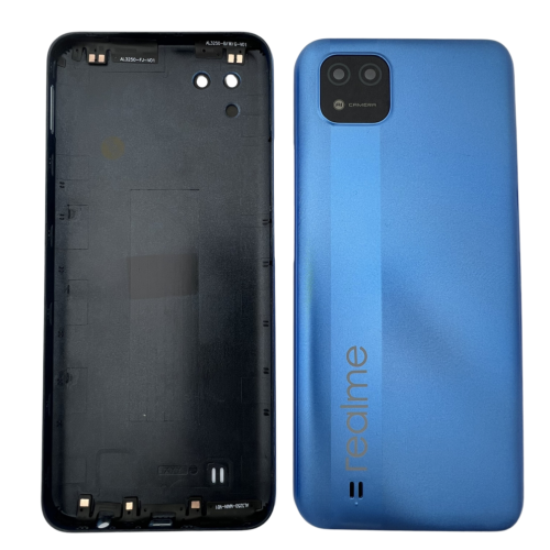 Realme C20 2021 Cover Posteriore ORIGINALE + Supporto Fotocamera Blu RMX3061 RMX3063
