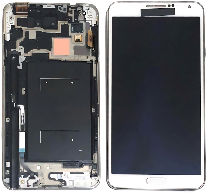 Samsung Note 3 N9005F Display Rigenerato Con Frame Bianco