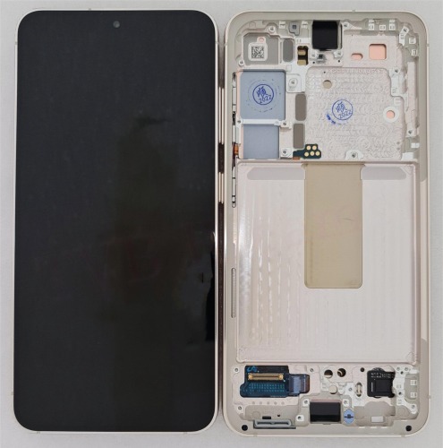 Samsung S23 5G S911B Display Originale + Frame Service Pack Cream Giaollo