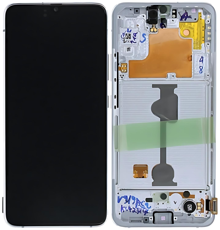 Samsung A908F A90 5G 2019 Display Originale Cambiato Vetro Con Frame Argento