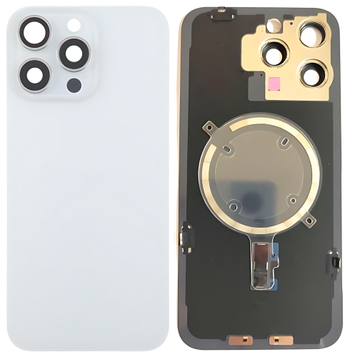 IPhone 15Pro Max 后盖带支架磁铁镜片 白