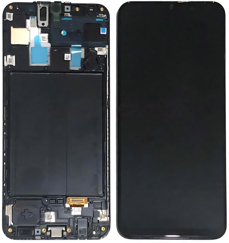 Samsung A305F A30 2019 Display Originale + Frame Service Pack Nero