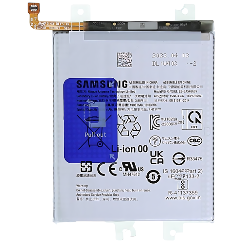 高容量电池 5000mAh EB-BA256ABS Samsung A25 5G A256B A556B A35 5G A356B A55 5G 2024 A546B A54 5G 2023 A34 5G A346B (DEJI 工厂生产，没Logo)