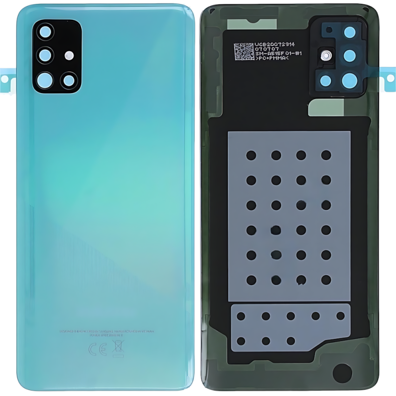Samsung A515F A51 2020 Cover Posteriore + Supporto Fotocamera Azzurro