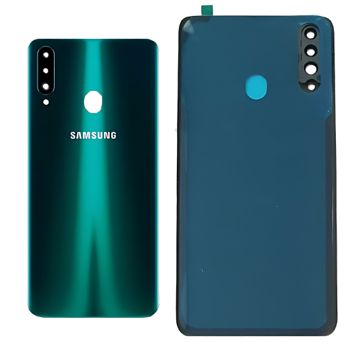 Samsung A207F A20S 2019 Cover Posteriore + Supporto Fotocamera Verde