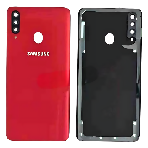 Samsung A207F A20S 2019 Cover Posteriore + Supporto Fotocamera Rosso