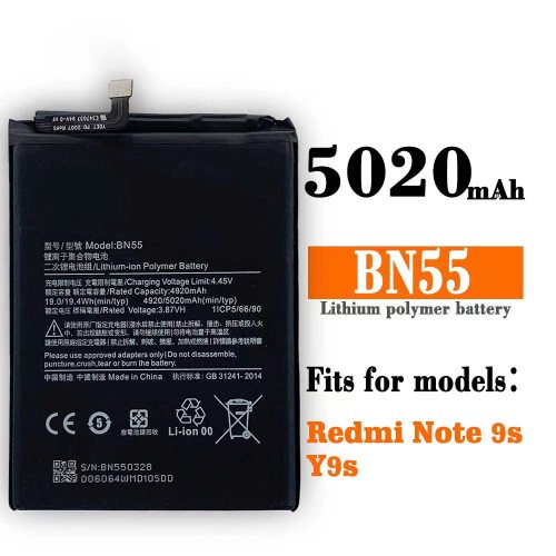 Batteria De Grande Capacita 5020MAH BN55 Xiaomi Redmi Note 9S M2003J6B1G (Prodotto Nello Stabilimento Di Deji, Senza Logo)