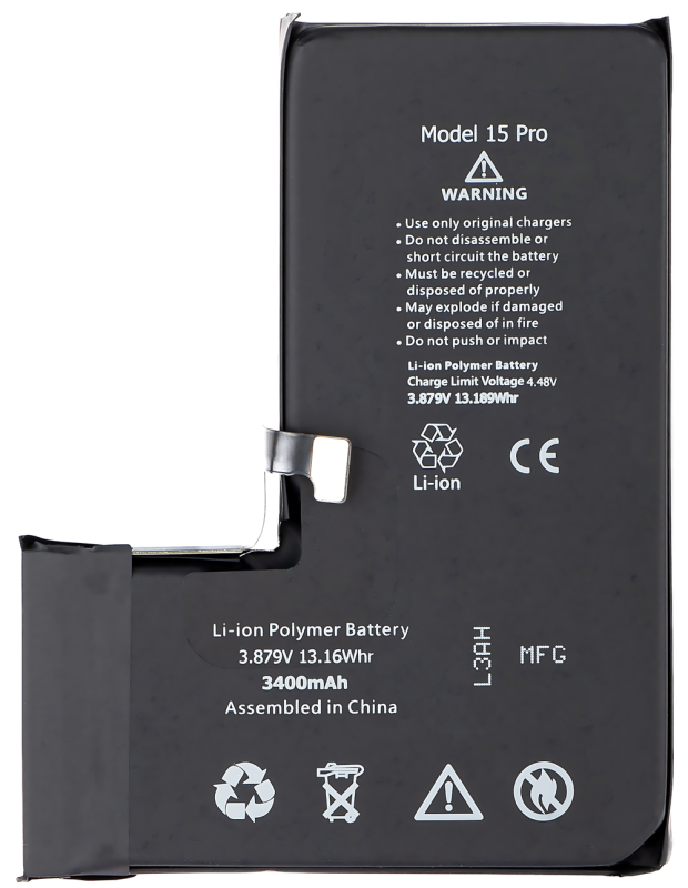 IPhone 15Pro 高容量电池 3400MAH (DEJI 工厂生产，没Logo)