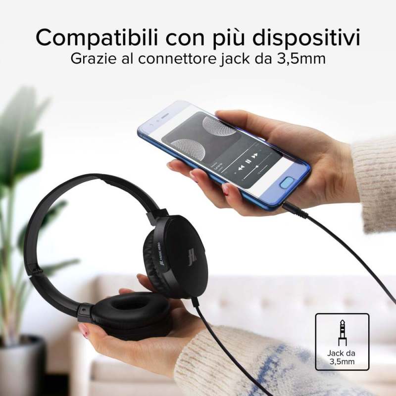 SBS Cuffie A Filo Con Padiglioni Morbidi Rotanti (JACK 3.5mm)