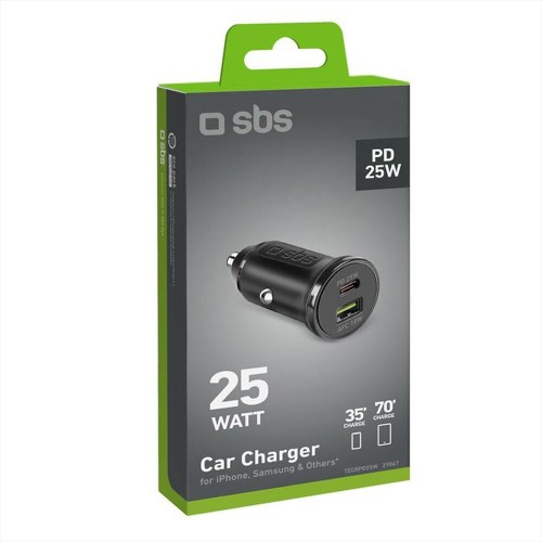 SBS Car Charger 25 WATT Nero
