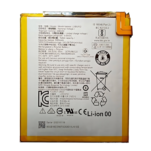 电池 L19D1P32 Lenovo Tab M10 FHD Plus 2nd Gen 10.3 TB-X606 TB-X606F TB-X606X TB-X606V Lenovo Tab M10 HD 2nd Gen 10.1 TB-X306 TB-X306X TB-X306F Lenovo Tab M10 HD 10.1 TB-X505 TB-X505L TB-X505F Lenovo Tab M10 3rd Gen 10.1 TB328 TB-328FU TB-328XU