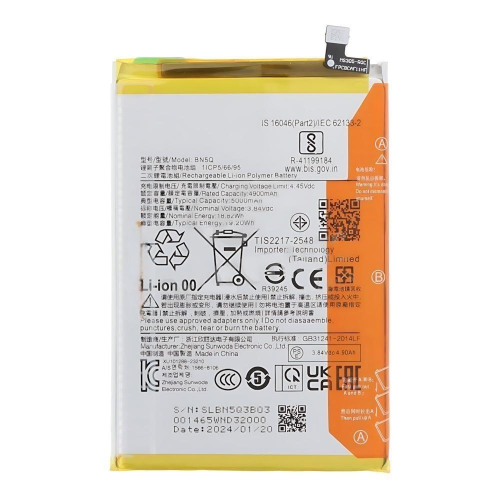 Batteria De Grande Capacita 5000mAh BN5Q Xiaomi Redmi 13C 4G Poco C65 23100RN82L 23106RN0DA 23108RN04Y 2310FPCA4G (Prodotto Nello Stabilimento Di Deji, Senza Logo)