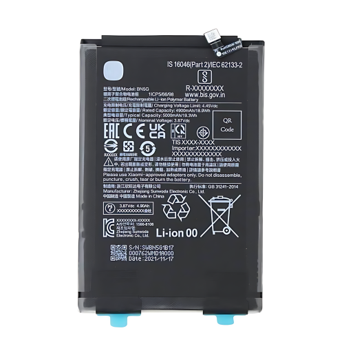 Batteria De Grande Capacita 5000mAh BN5G Xiaomi Redmi 10C Redmi 10A 220333QAG 220333QBI 220333QNY 220233L2C 220233L2G 220233L2I (Prodotto Nello Stabilimento Di Deji, Senza Logo)