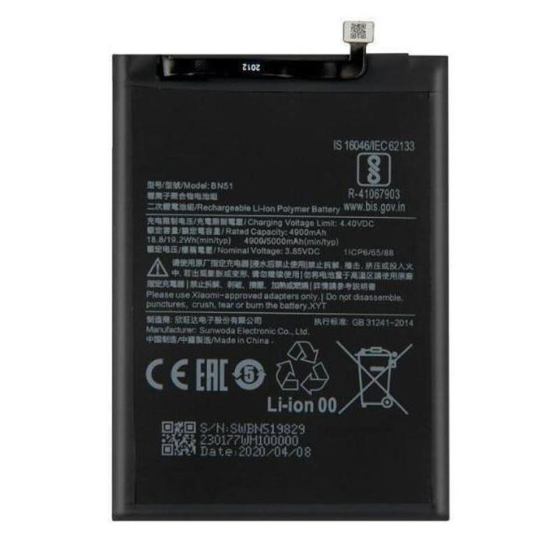 高容量电池 5000MAH BN51 Xiaomi Redmi 8 Redmi 8A M1908C3IC MZB8255IN M1908C3IG M1908C3IH MZB8458IN M1908C3KG M1908C3KH (DEJI 工厂生产，没Logo)