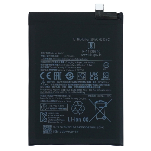Batteria De Grande Capacita 5000MAH BN5C Redmi Note 11S 5G Poco M4Pro 5G 21091116AG MZB0BGVIN Redmi Note 11 5G (Prodotto Nello Stabilimento Di Deji, Senza Logo)