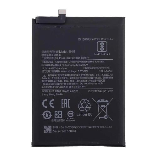Batteria De Grande Capacita 5020mAh BN53 Xiaomi Redmi Note 9Pro Redmi Note 10Pro 4G M2003J6B2G M2101K6G (Prodotto Nello Stabilimento Di Deji, Senza Logo)