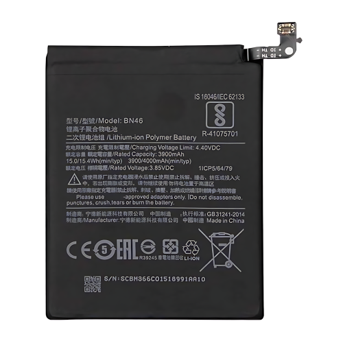 Batteria De Grande Capacita 4000mAh BN46 Xiaomi Redmi 7 Redmi Note 6 Redmi Note 8 Redmi Note 8T M1810F6LG M1810F6LH M1810F6LI (Prodotto Nello Stabilimento Di Deji, Senza Logo)