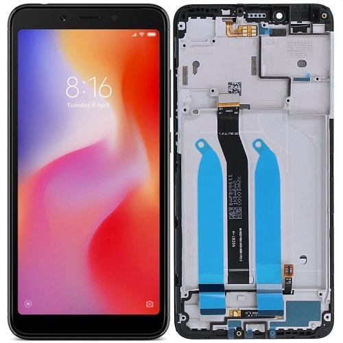 Xiaomi Redmi 6 Redmi 6A Display ORIGINALE + Frame Service Pack Nero M1804C3CG M1804C3CH M1804C3CI
