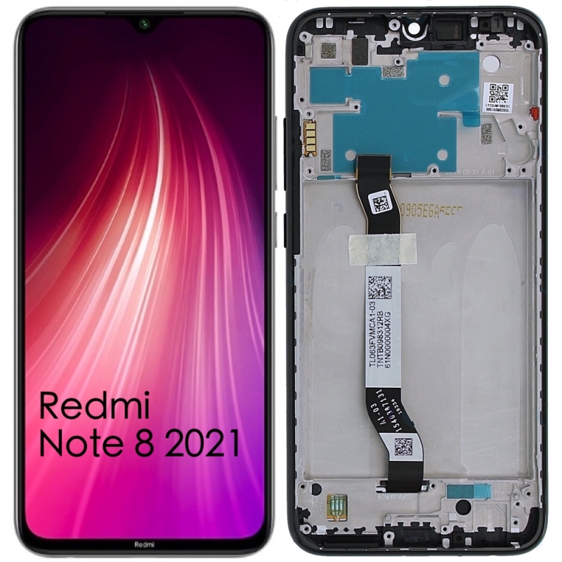 Xiaomi Redmi Note 8 2021 Redmi Note 8 2019 Display ORIGINALE + Frame Nero M1908C3JH M1908C3JG M1908C3JI M1908C3JGG