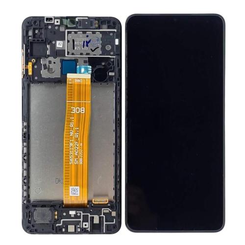 Samsung A125F A12 2021 Display Originale + Frame Service Pack Nero