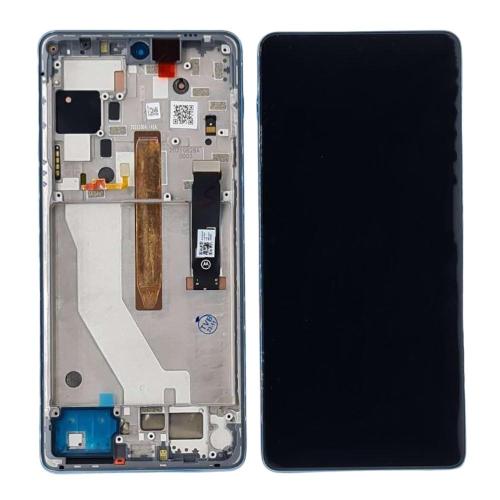 Motorola Moto Edge 20Pro Display ORIGINALE + Cornice Service Pack Argento XT2153