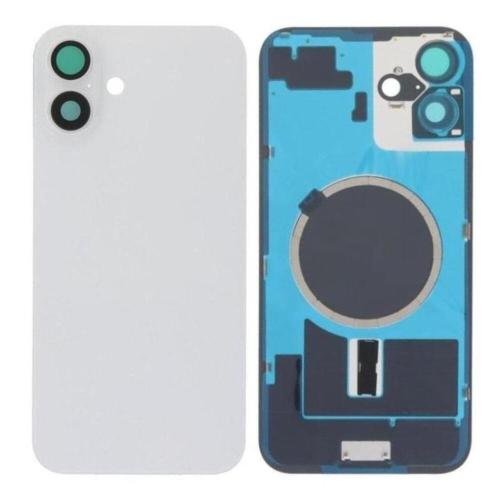 IPhone 16Plus Cover Posteriore Di Vetro + Supporto Fotocamera E Magnete Per NFC Bianco