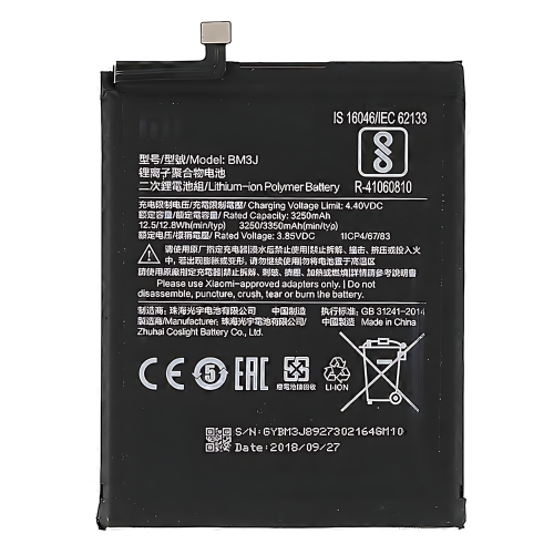 高容量电池 3350mAh BM3J Xiaomi Mi 8Lite Mi 8X M1808D2TG (DEJI 工厂生产，没Logo)