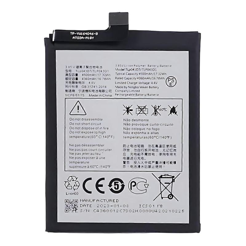 Batteria TLP043D1 TLP043D7 TCL 10Plus T782H TCL 10Pro T799B T799H TCL 20Pro 5G T810H TCL 20 5G T781H T781K