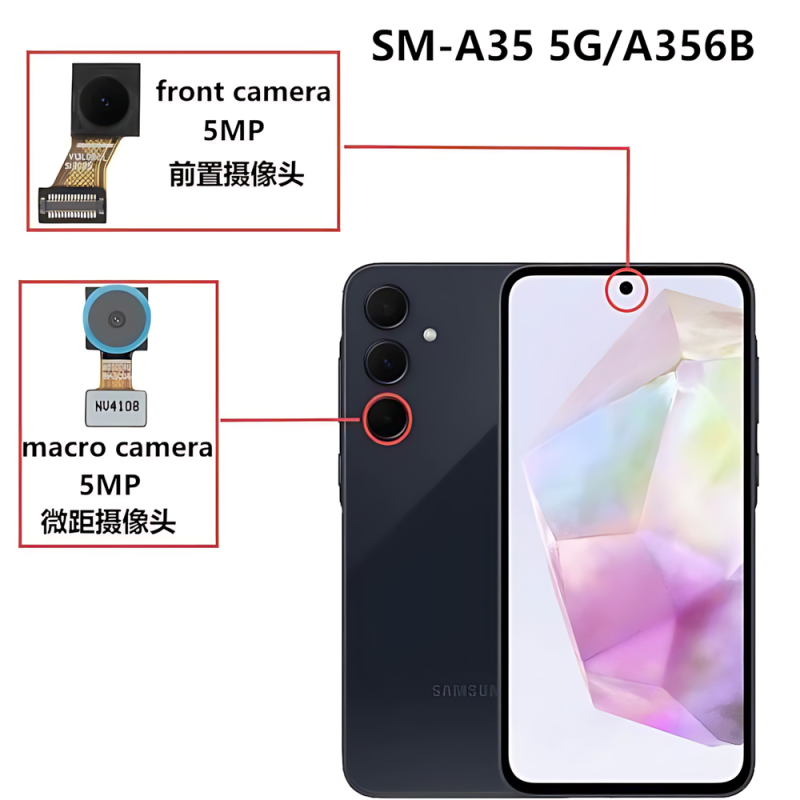 Samsung A356B A35 5G 2024 A376B A37 5G A276B A27 5G 原装前摄像头小像